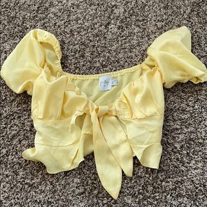 Princess Polly yellow cropped top